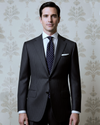 Dark Grey Wool Pinstripes Suit