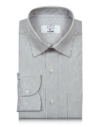 EZS Monti White & Black Pin Stripes Shirt