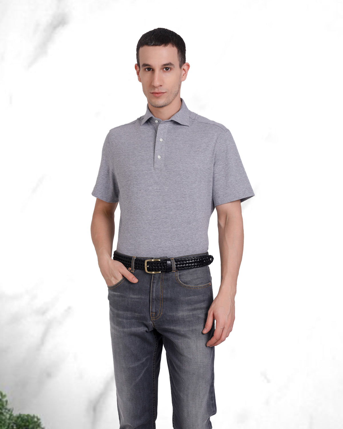 Faded Washed Grey Jeans - 4
