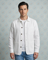 Fresco Cotton White Shirt Jacket