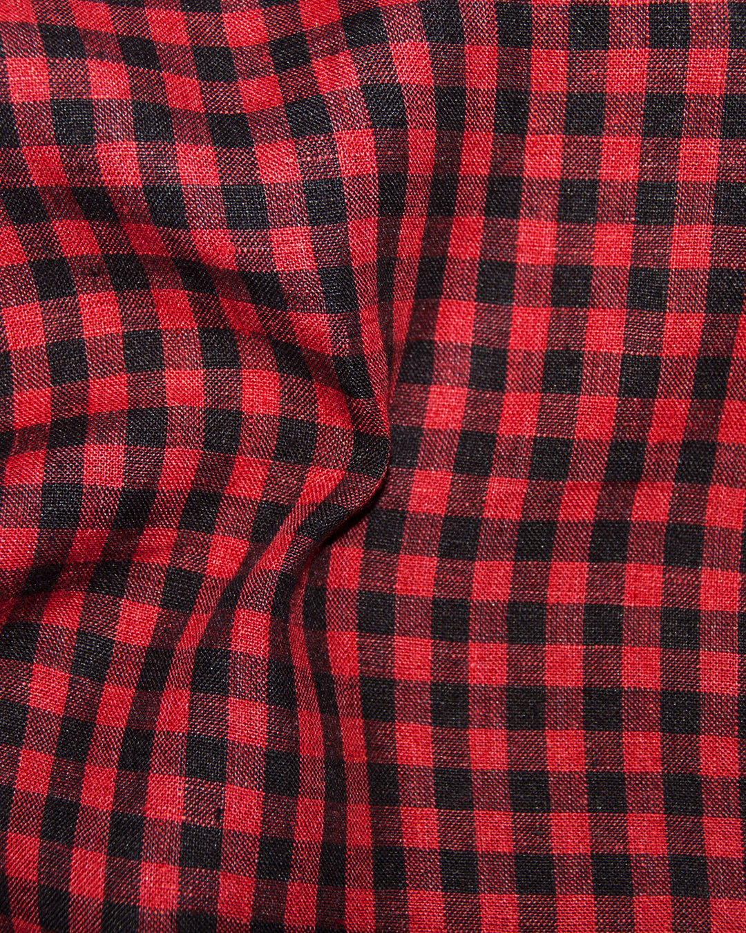 Linen:Red Black Gingham Checks - 5
