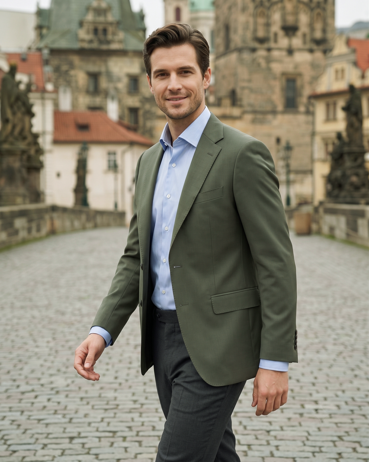 Wrinkle Resistant Sky Blue Twill Shirt - 2