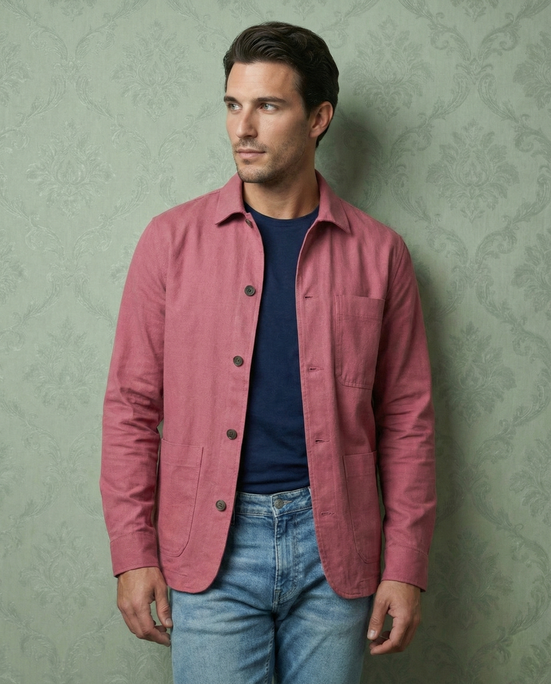 Fresco Cotton Raspberry Shirt Jacket