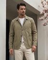 Fresco Cotton Pale Olive Shirt Jacket