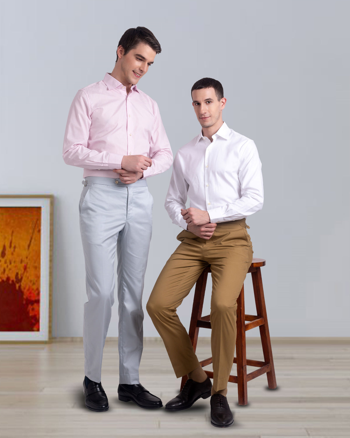 Grey Cotton Dress Pant - 7
