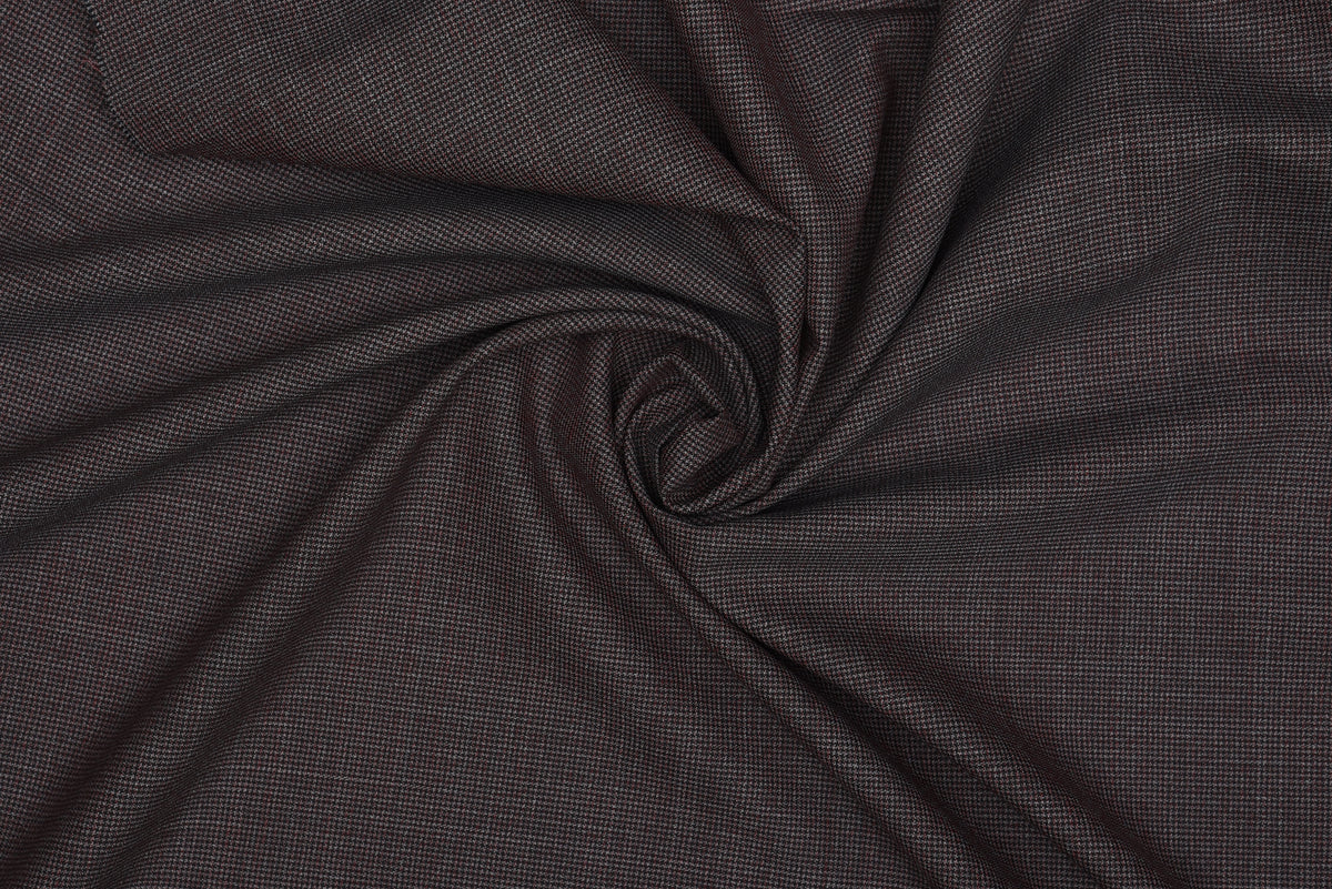 Loro Piana: Maroon Off-white Nailshead - 3