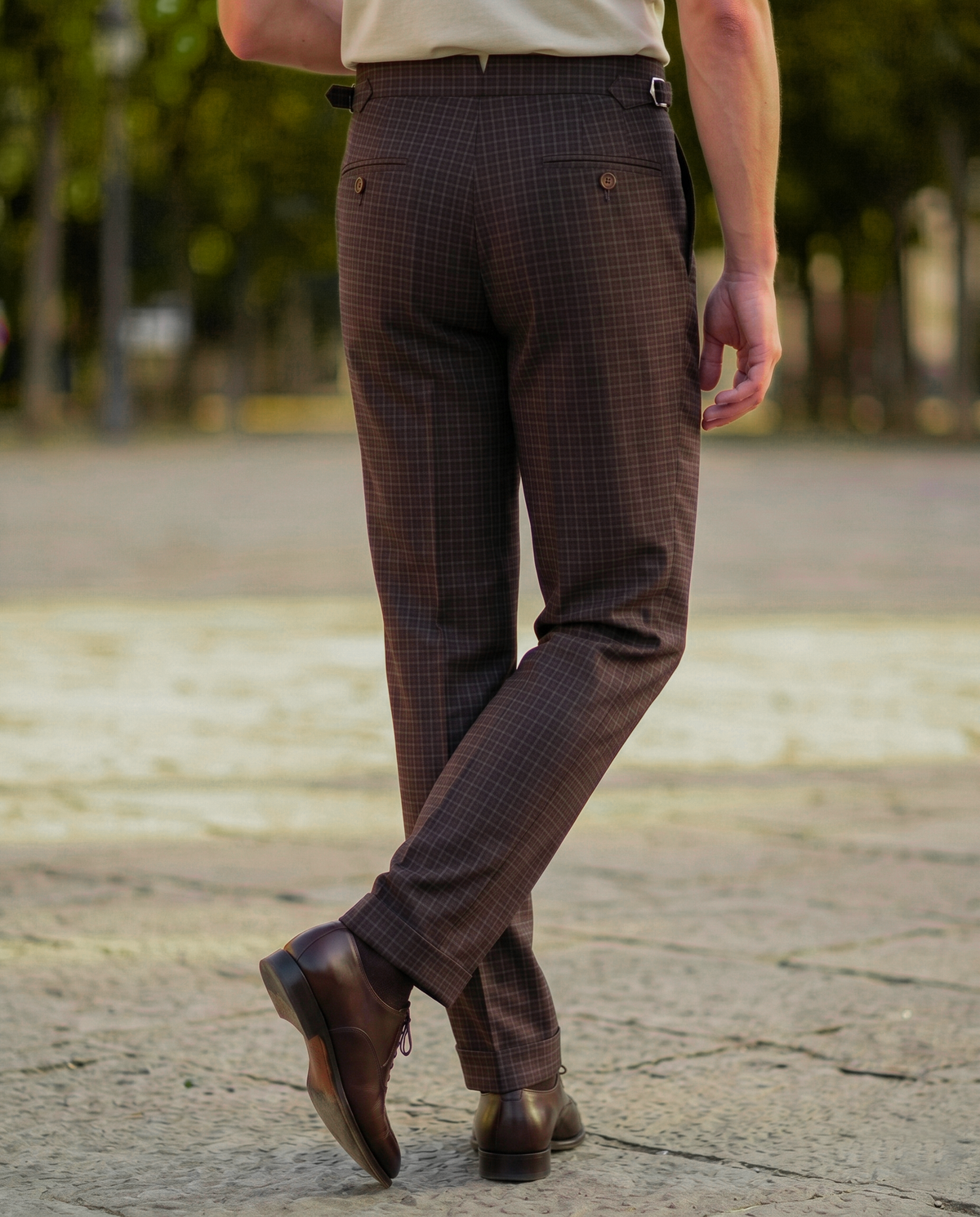 Drapers Brown Macro Checks Pants - 2