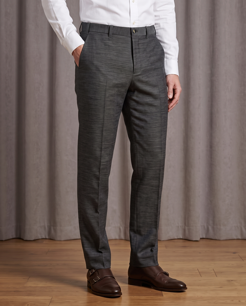 Solbiati Ash Grey Linen Dress Pant