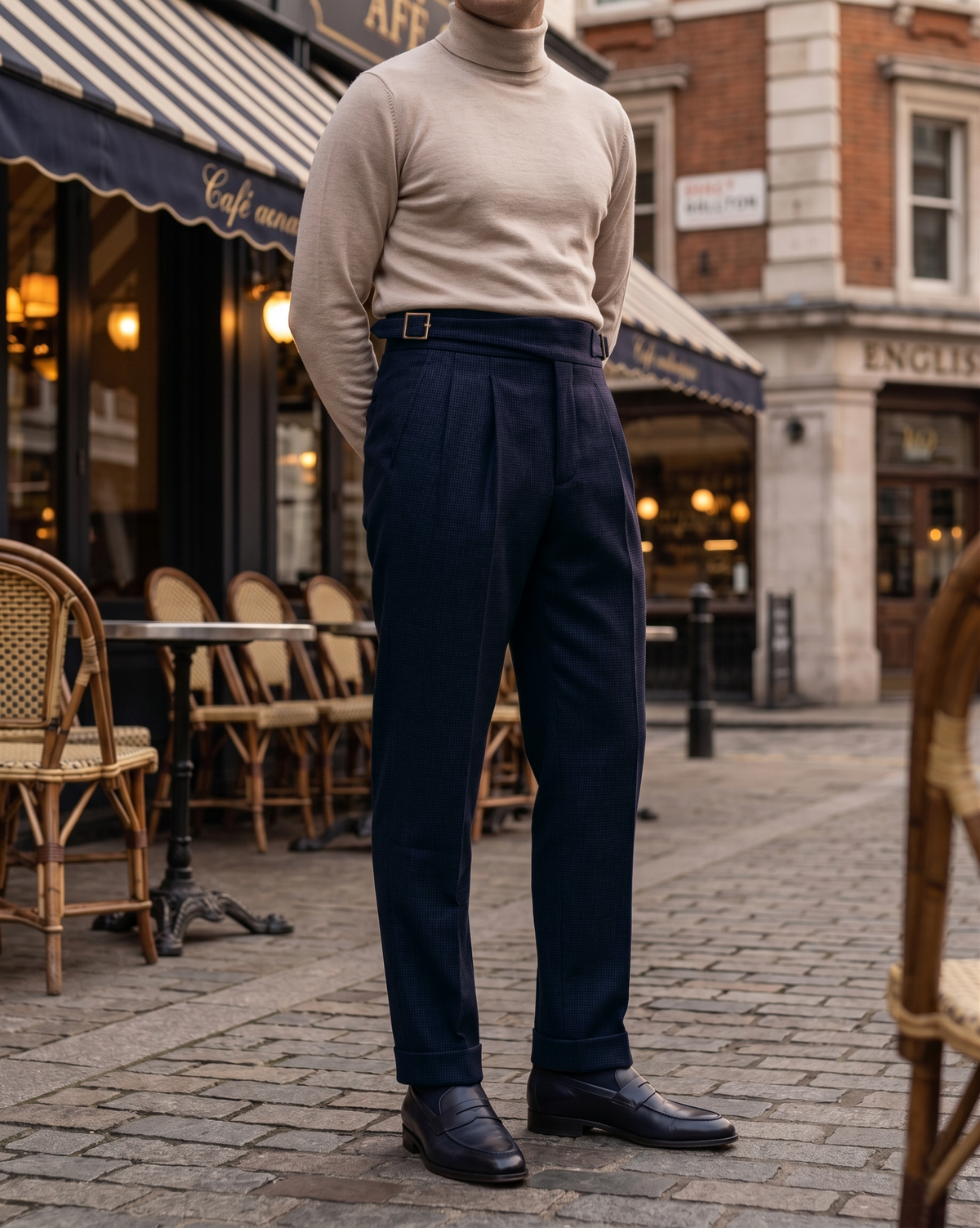 Loro Piana: Blue Mini Checks - 1