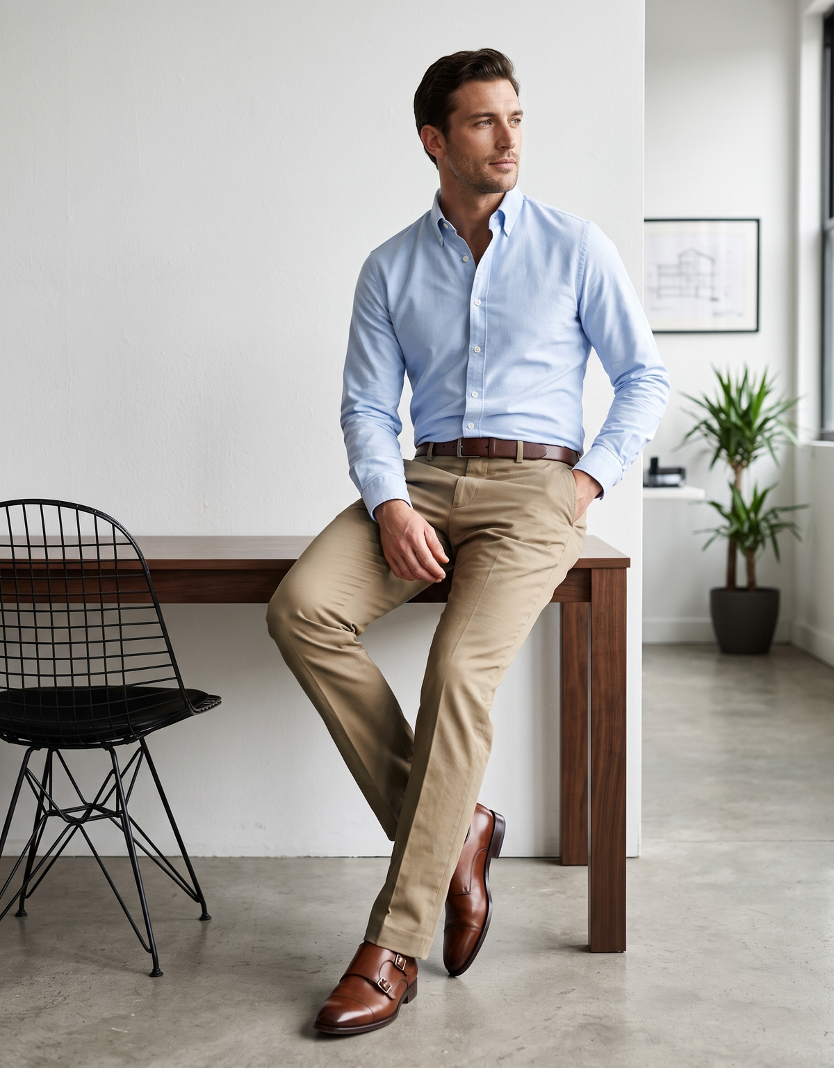 British Khaki Cotton Dress Pant - 3