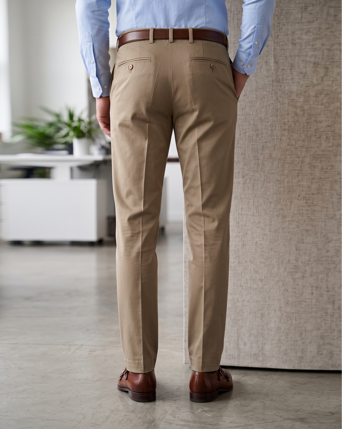 British Khaki Cotton Dress Pant - 4