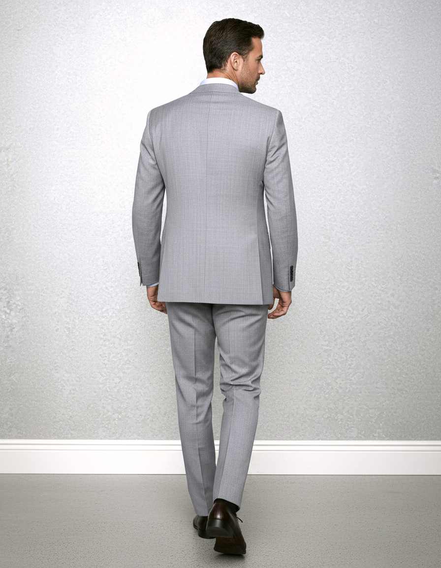 Washable Wool Suit: Light Grey - 5