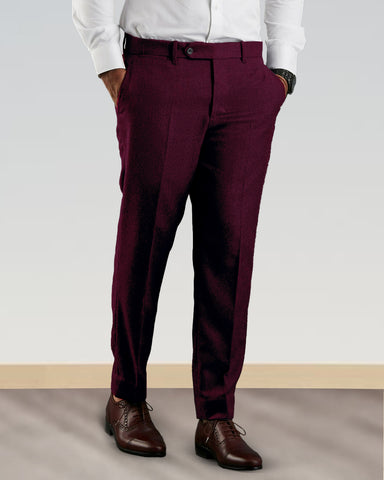 Dugdale Maroon Wool Flannel Dress Pant