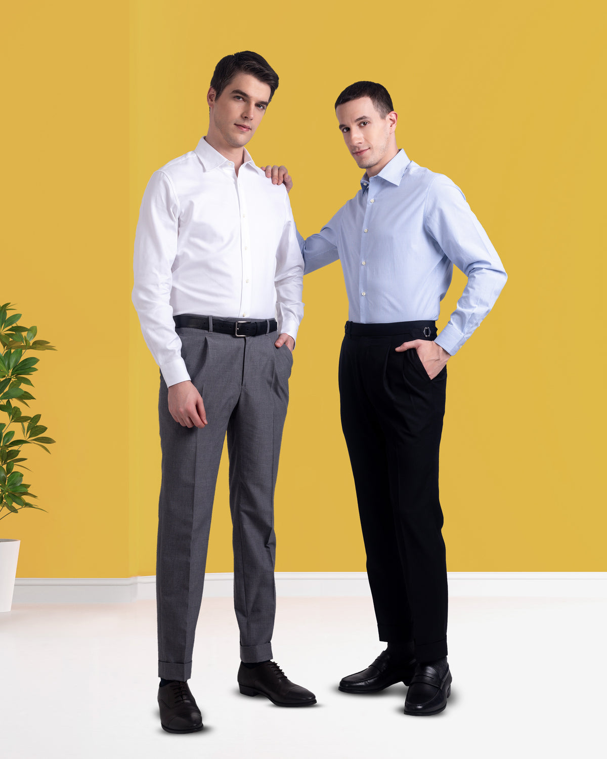 Pleated Black Washable Wool Pant - 8
