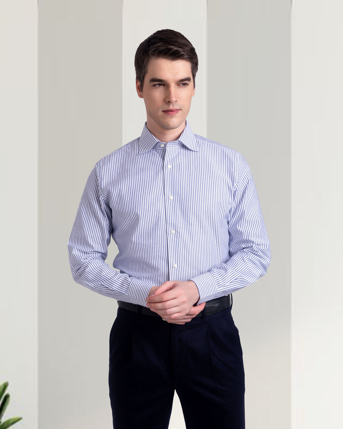 Pleated Vitale Barberis Canonico Dark Navy Flannel Pant - 4