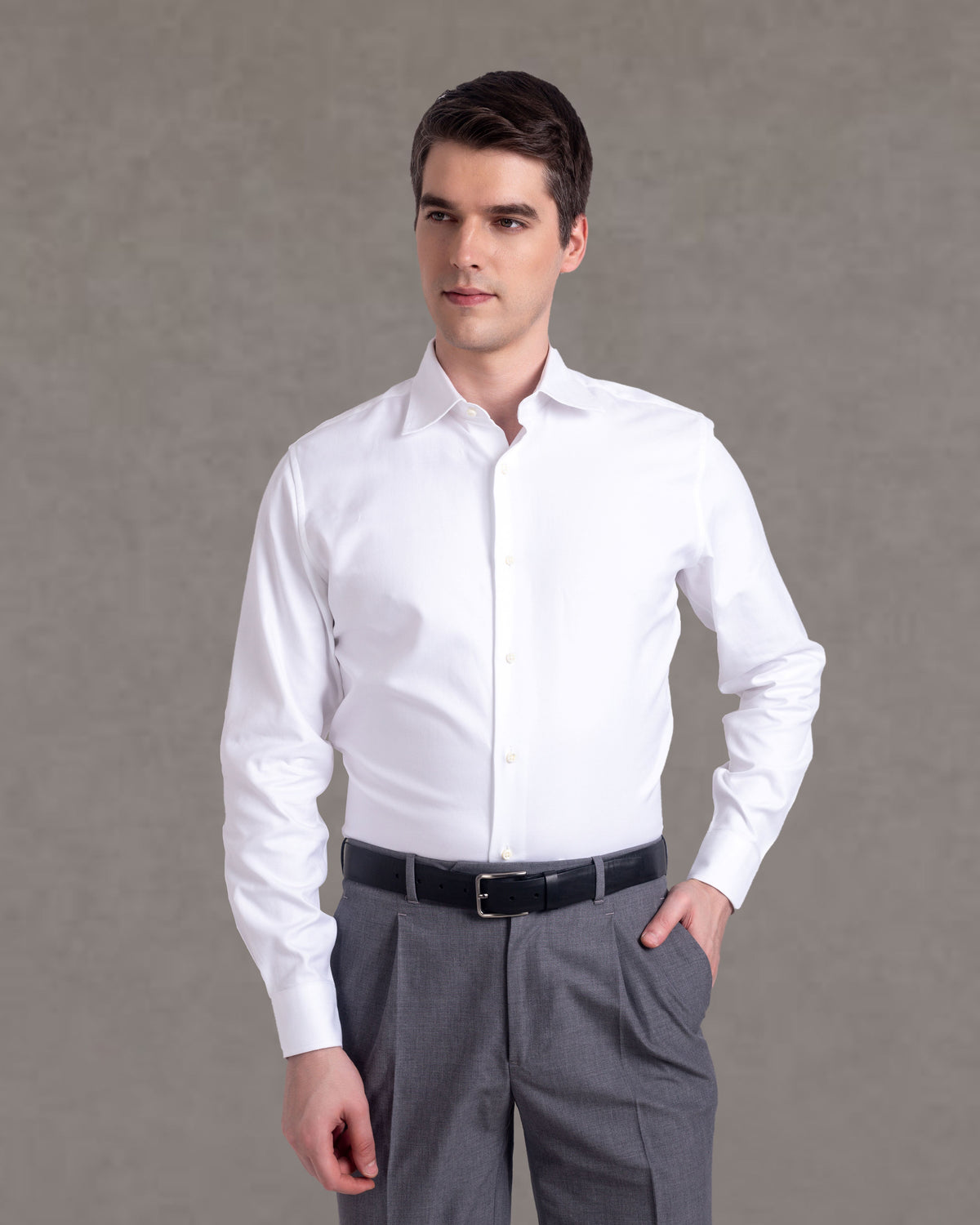 Pleated  Vitale Barberis Canonico Grey Dress Pant - 4