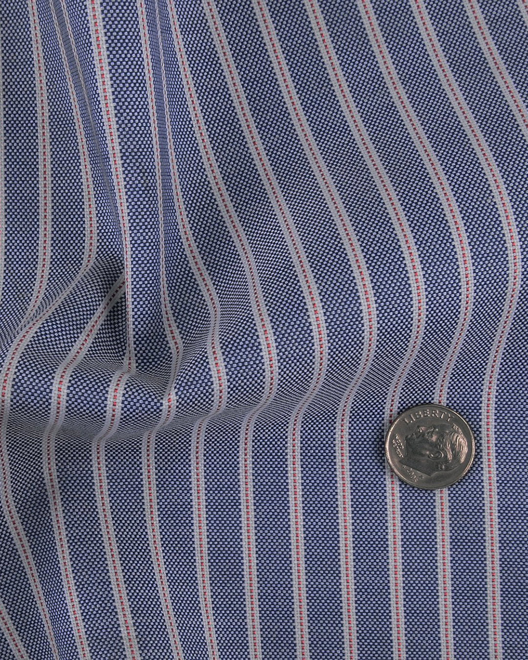 Navy Awning Red Pinstripes Oxford - 4