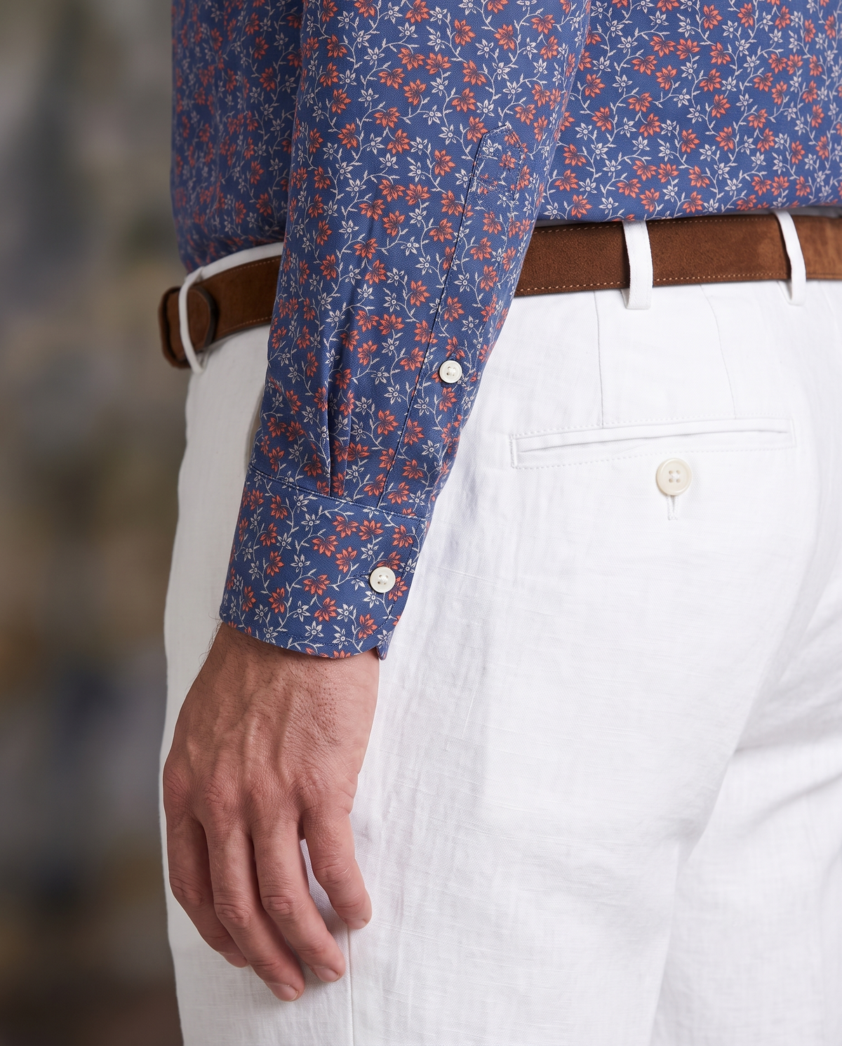 Getzner Floral Printed Shirt on Blue - 4