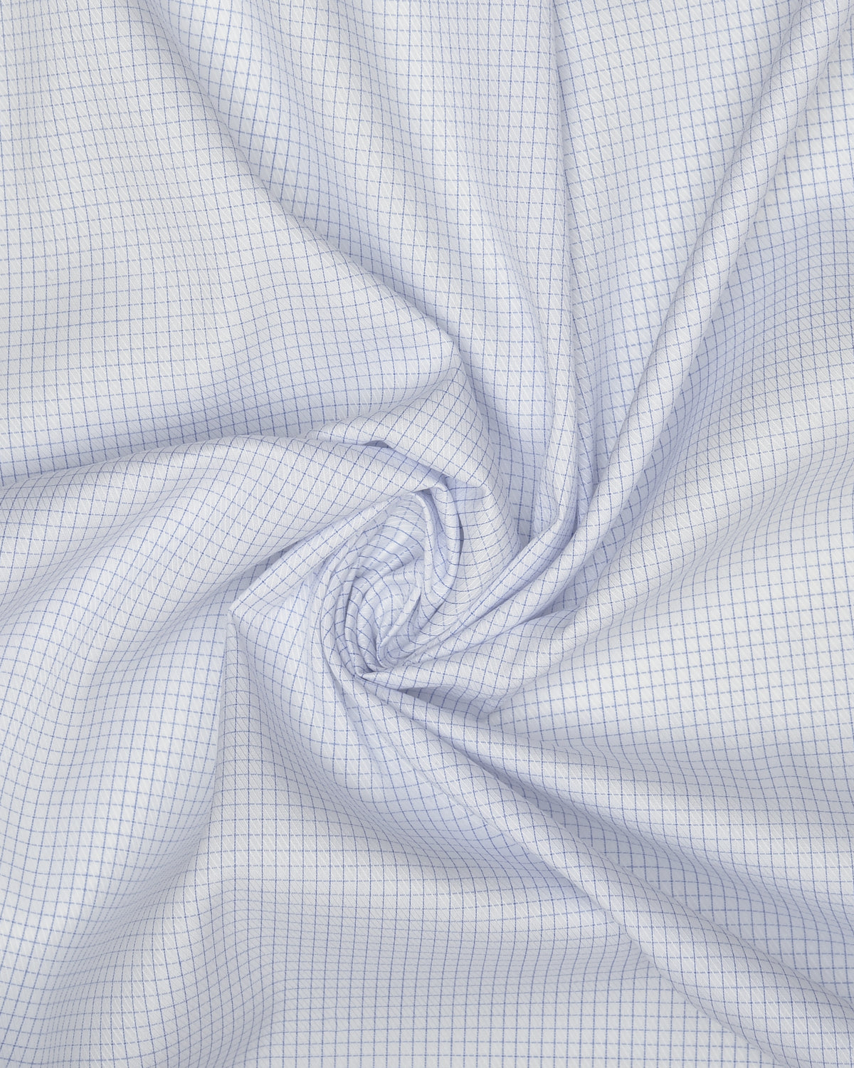 Wrinkle-Resistant Blue Graph Checks on White Twill Shirt - 3