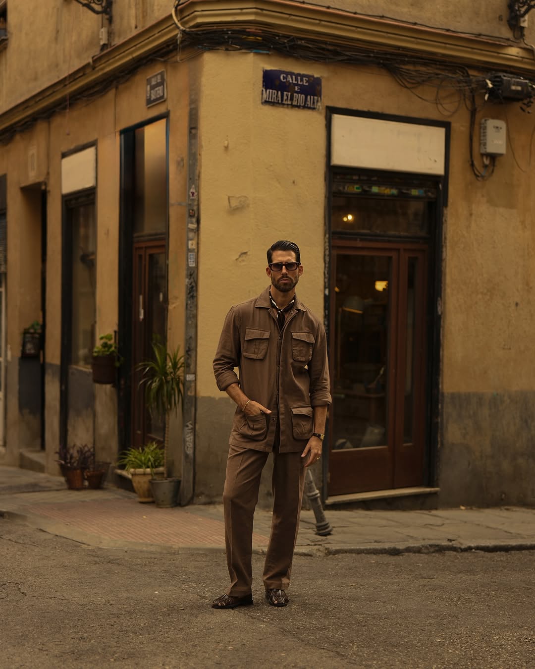 Linen Fresco Brown Shirt Jacket - 5