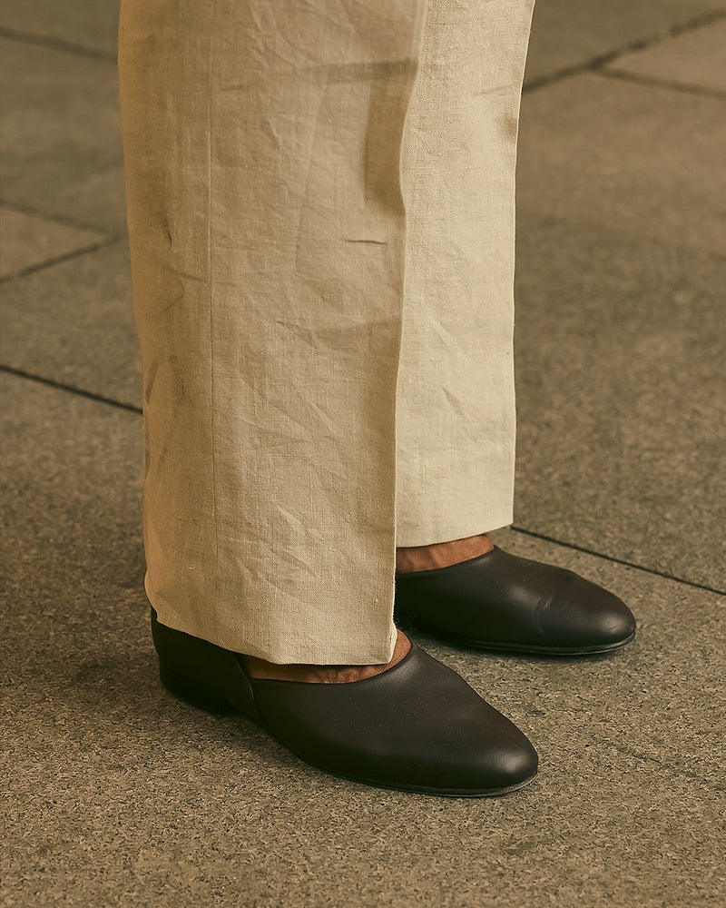 High Waisted Pants in Linen Suiting Muslin