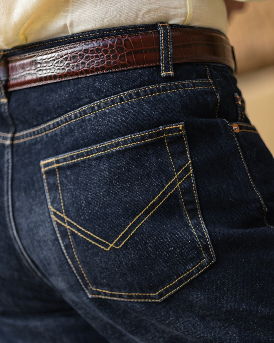 Faded Indigo Medium Washed Jeans - 4