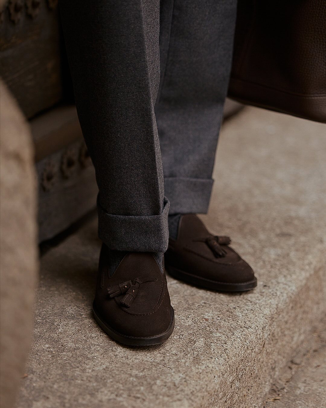 Gurkha Pant in Dugdale Dark Grey Wool Flannel