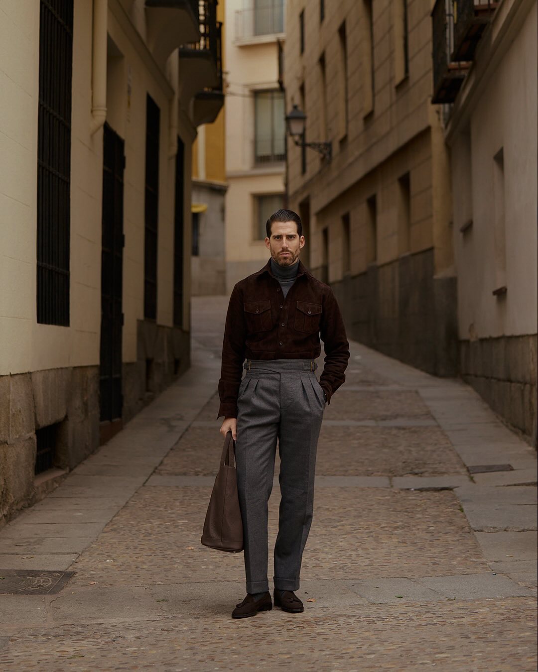 Gurkha Pant in Dugdale Dark Grey Wool Flannel