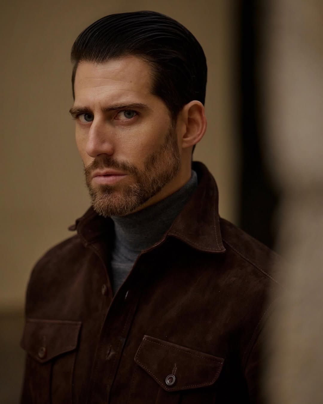 Brown Suede Leather Shirt - 4