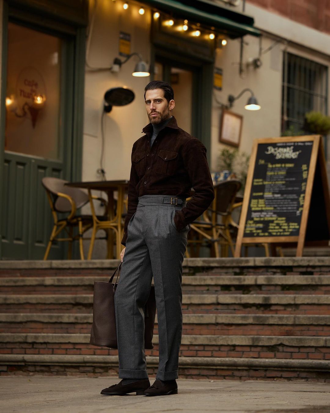 Gurkha Pant in Dugdale Dark Grey Wool Flannel