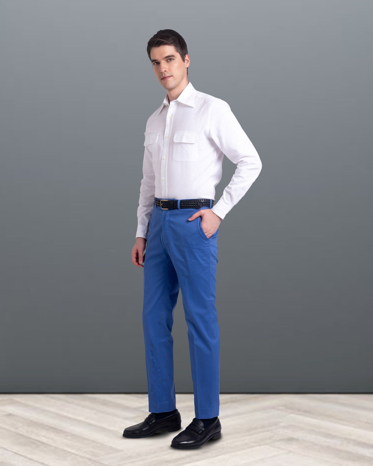 White Fresco Madapolam Chambray Western Shirt - 4
