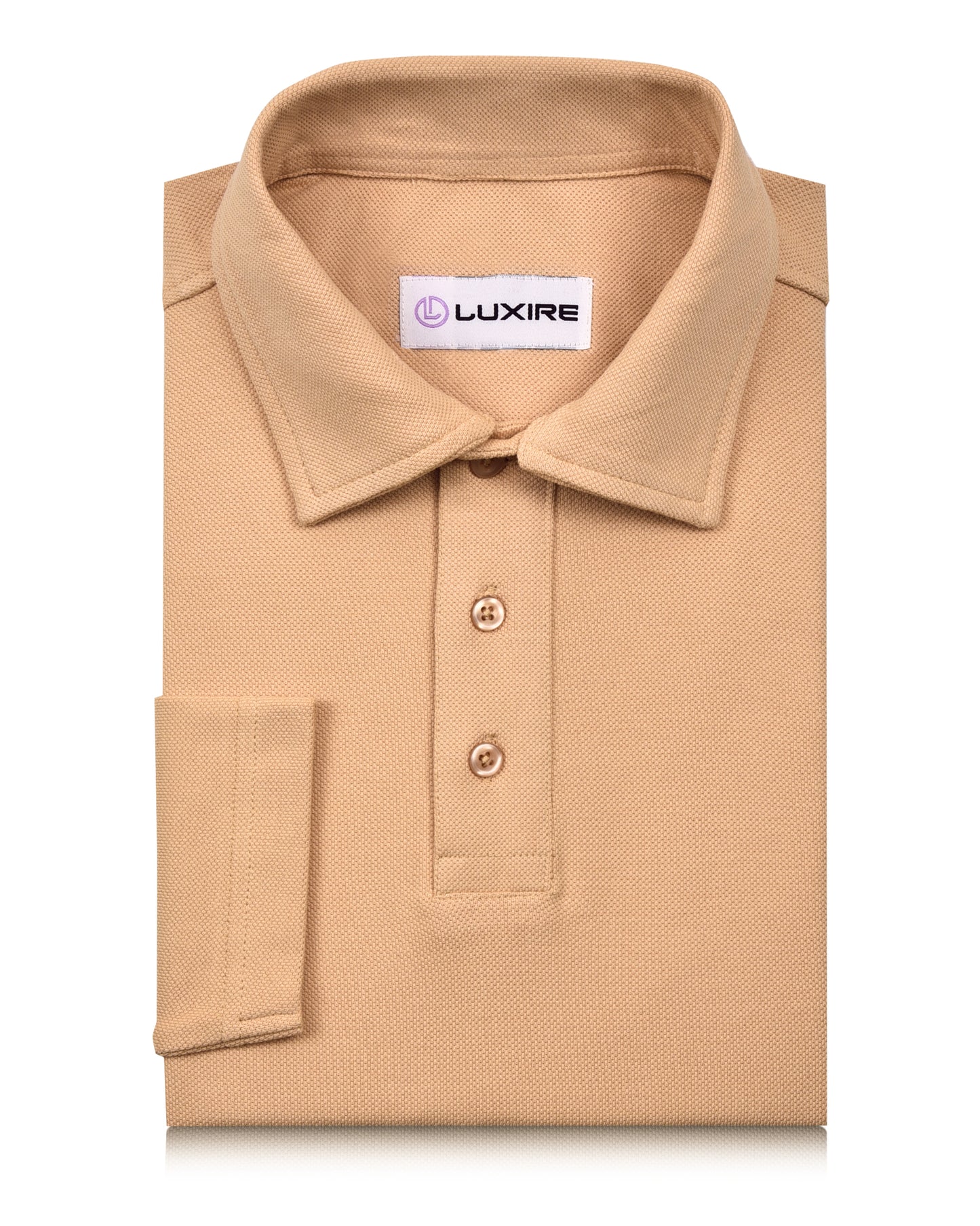 EZS Aria Beige Long Sleeve Polo