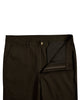 Open front view of custom Genoa Chino pants for men by Luxire in dark brown chocolate