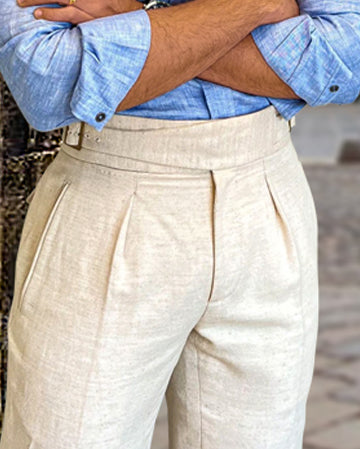 Gurkha Pants Linen Vintage Cream Birdseye - 1