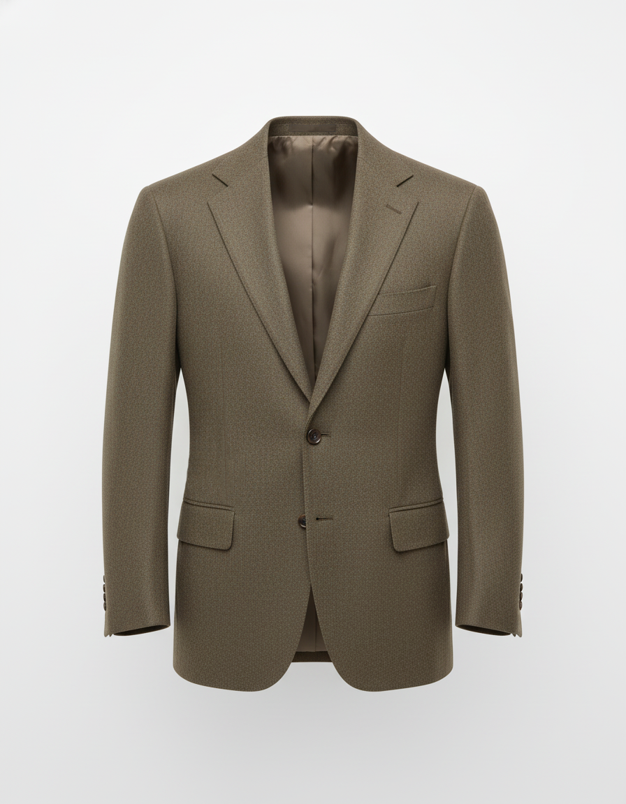 Dugdale Olive Beige Wool Flannel  suit