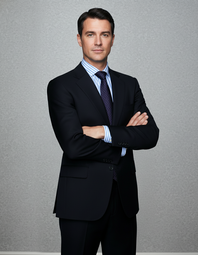 Washable Wool Suit: Black