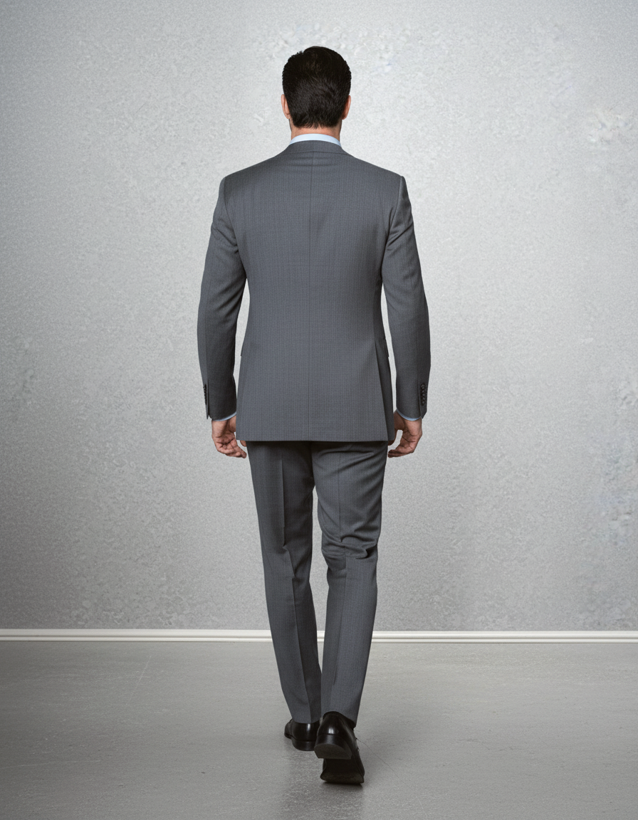 Washable Wool Suit: Mid Grey