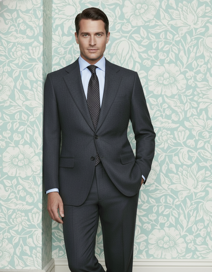 Dugdale Dark Grey Wool Flannel Suit