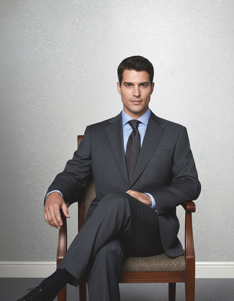 Washable Wool Suit: Dark Grey