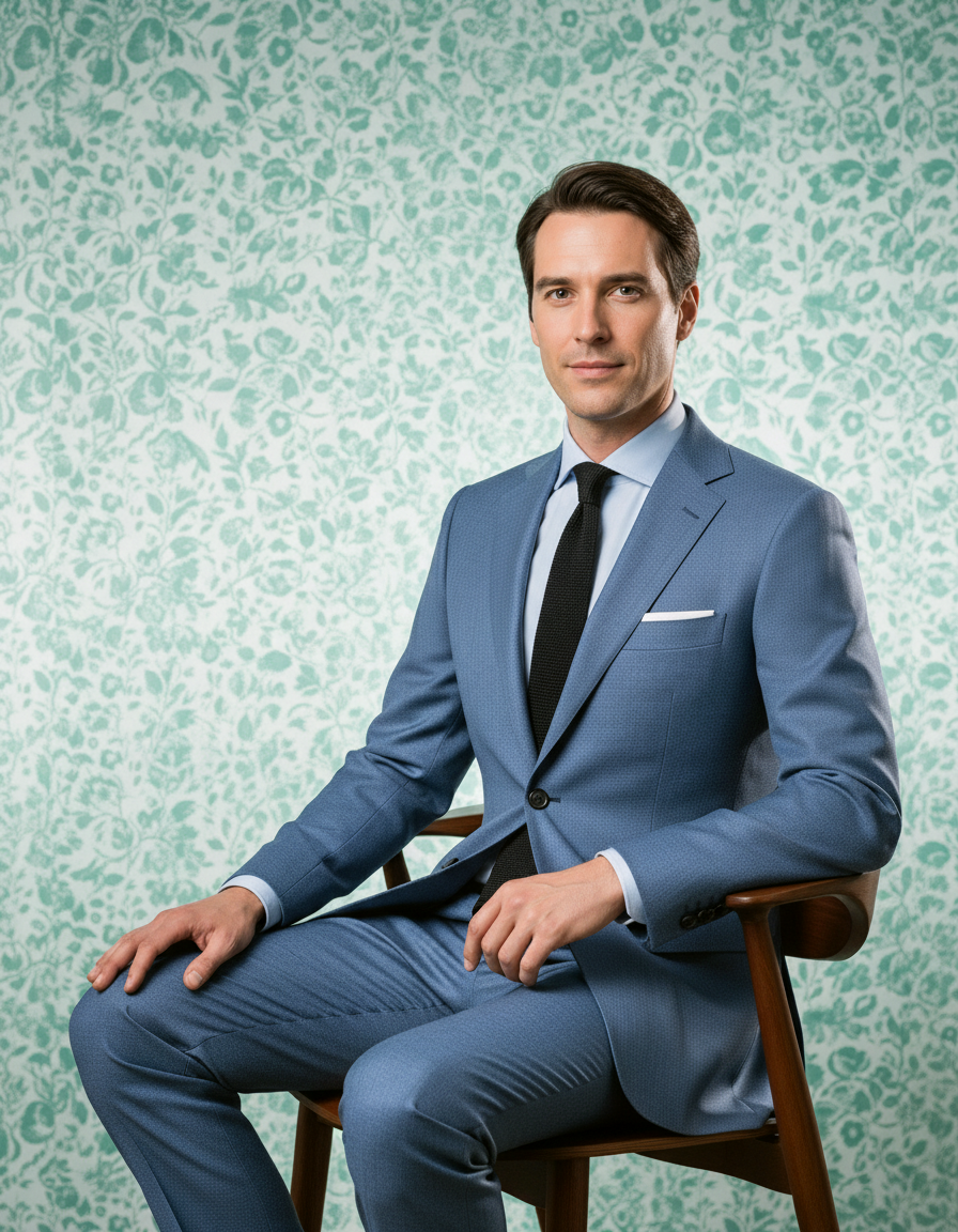 Dugdale Blueish Grey Wool Flannel Suit - 8
