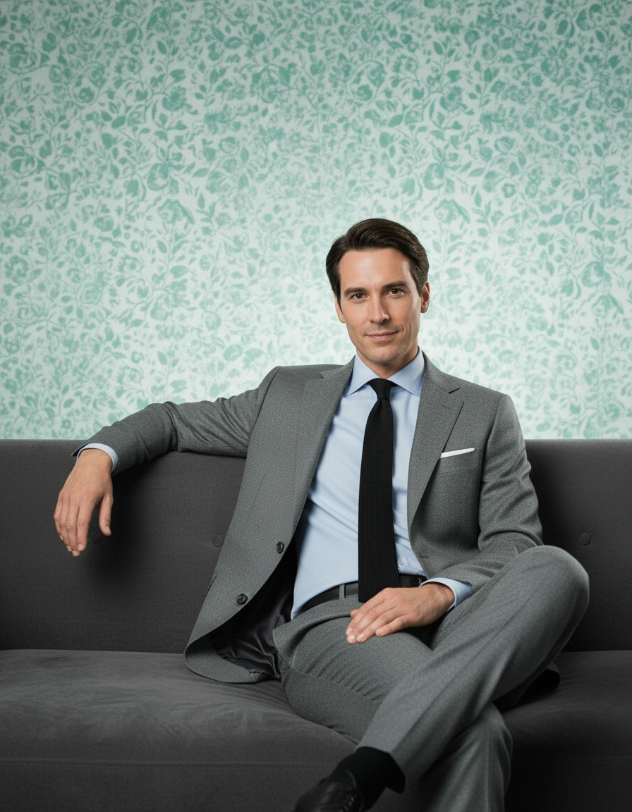 Dugdale Ash Grey Wool Flannel Dress Suit - 10