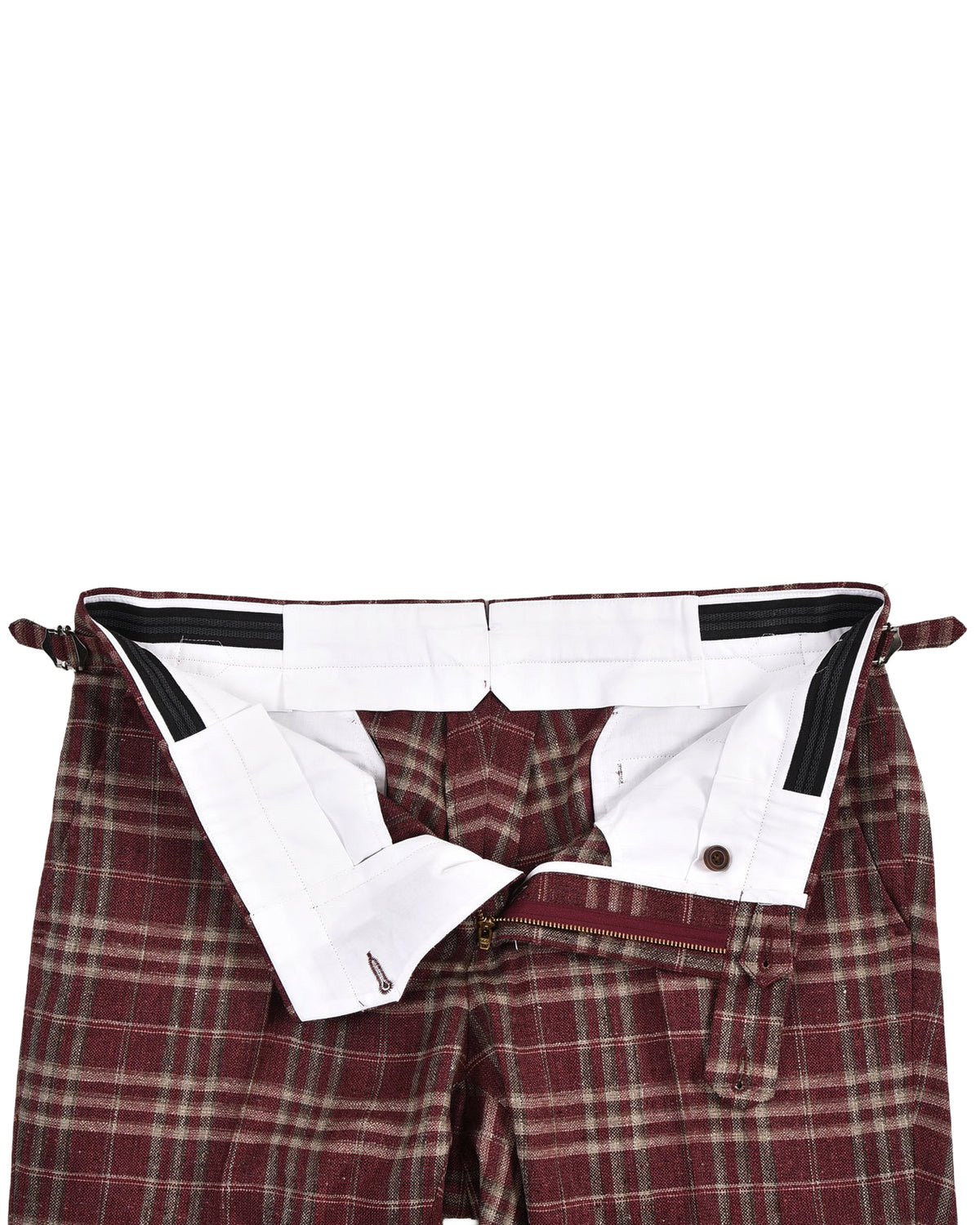 EThomas Maroon Windowpane Checks - 5