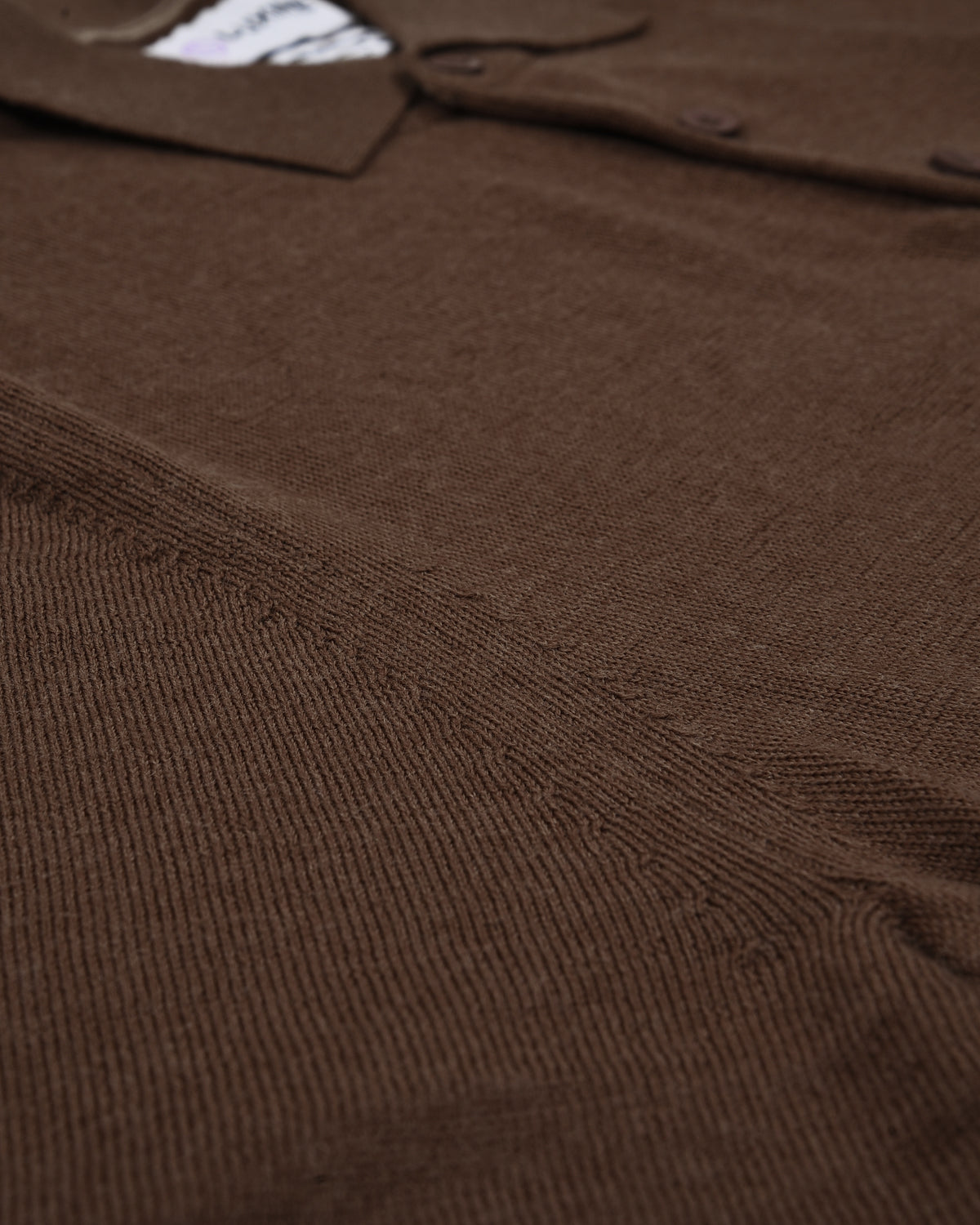 EZS Merino Wool Brown Long Sleeve Polo - 8