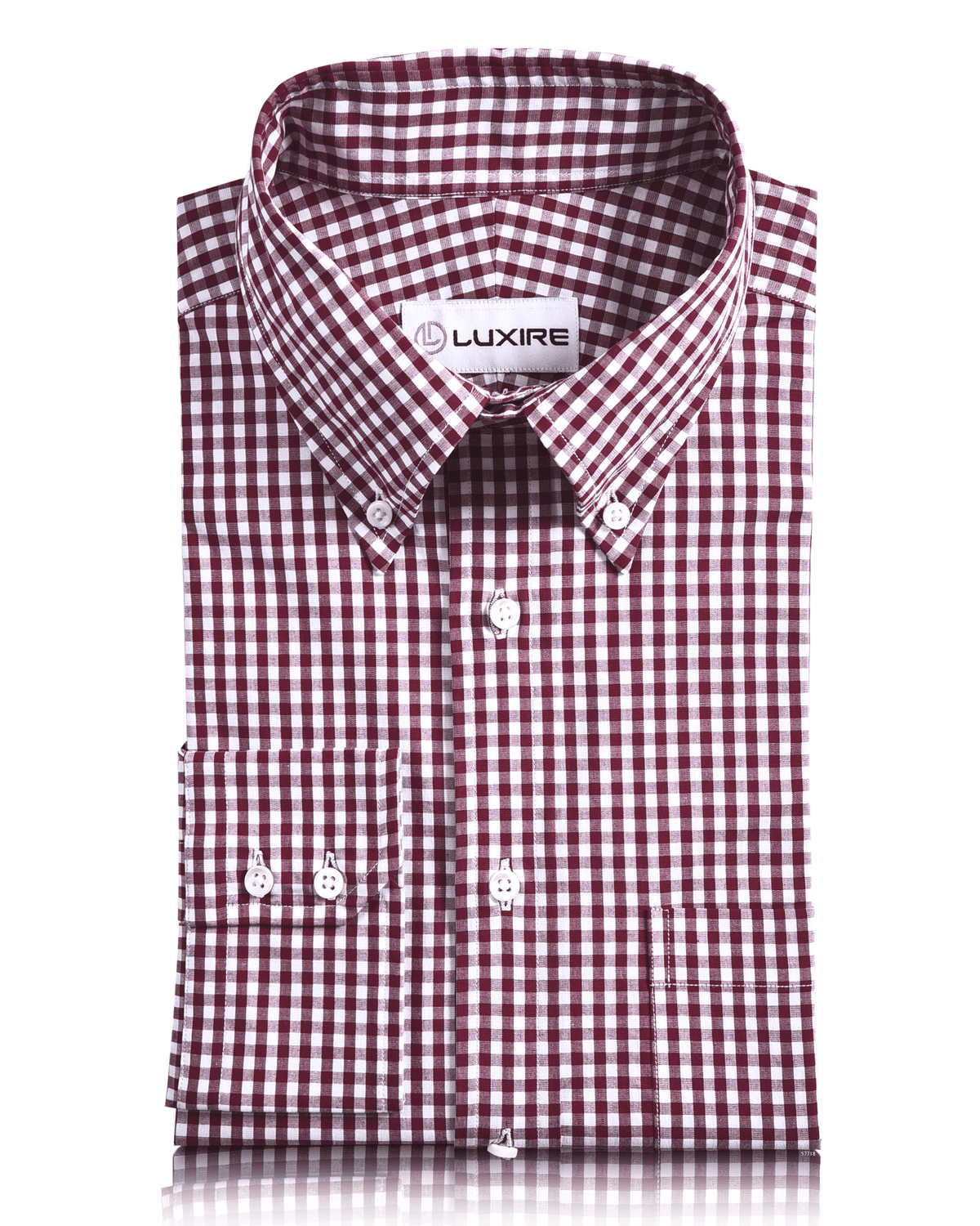Deep Red Gingham Shirt - 1