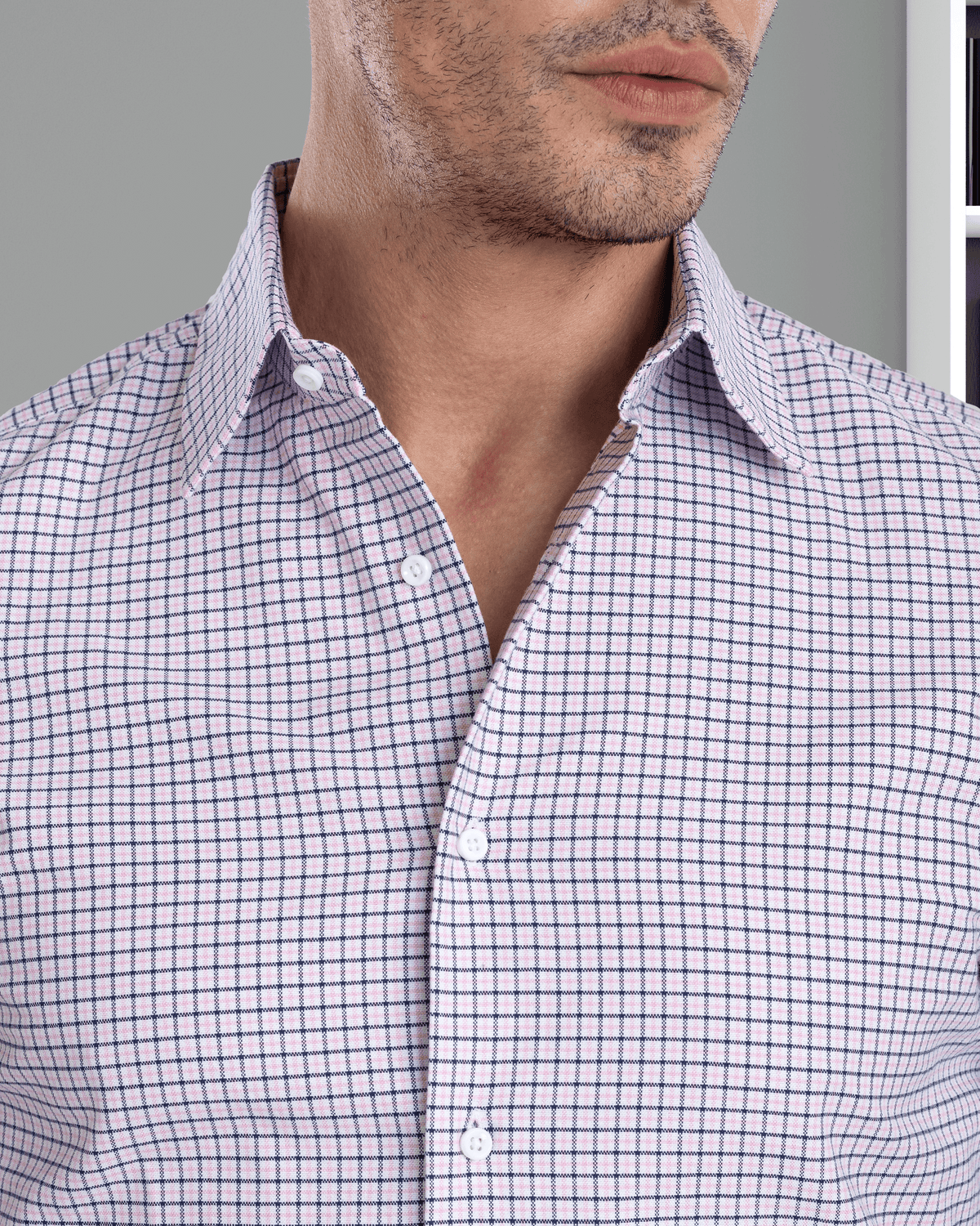 Navy Pink Tattersall Shirt - 3