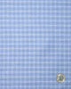 Close up view of custom check shirts for men by Luxire dark blue light blue and white