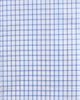 Close up view of custom check shirts for men by Luxire brembana sky blue