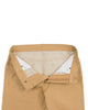 Front open view of denim jeans for men by Luxire in sandstone