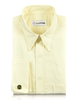 Front of the custom oxford shirt for men by Luxire in light yellow