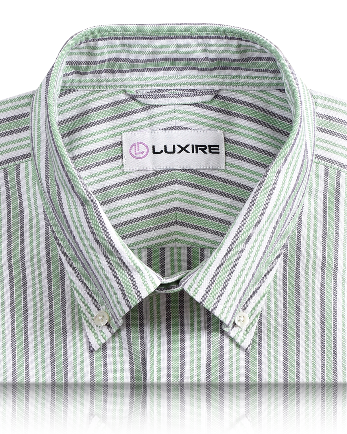 Oxford: Shades of Green Mauve Stripes Shirt - 2